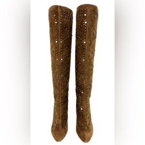 Saint Laurent *Ella* Studded Brown Boots  size 38